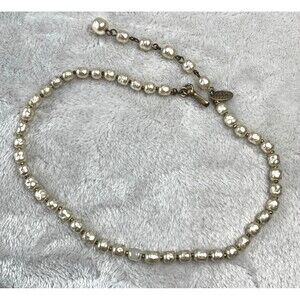Miriam Haskell Signed Baroque Faux Pearl Necklace 1940s Bridal Cocktail Elegance
